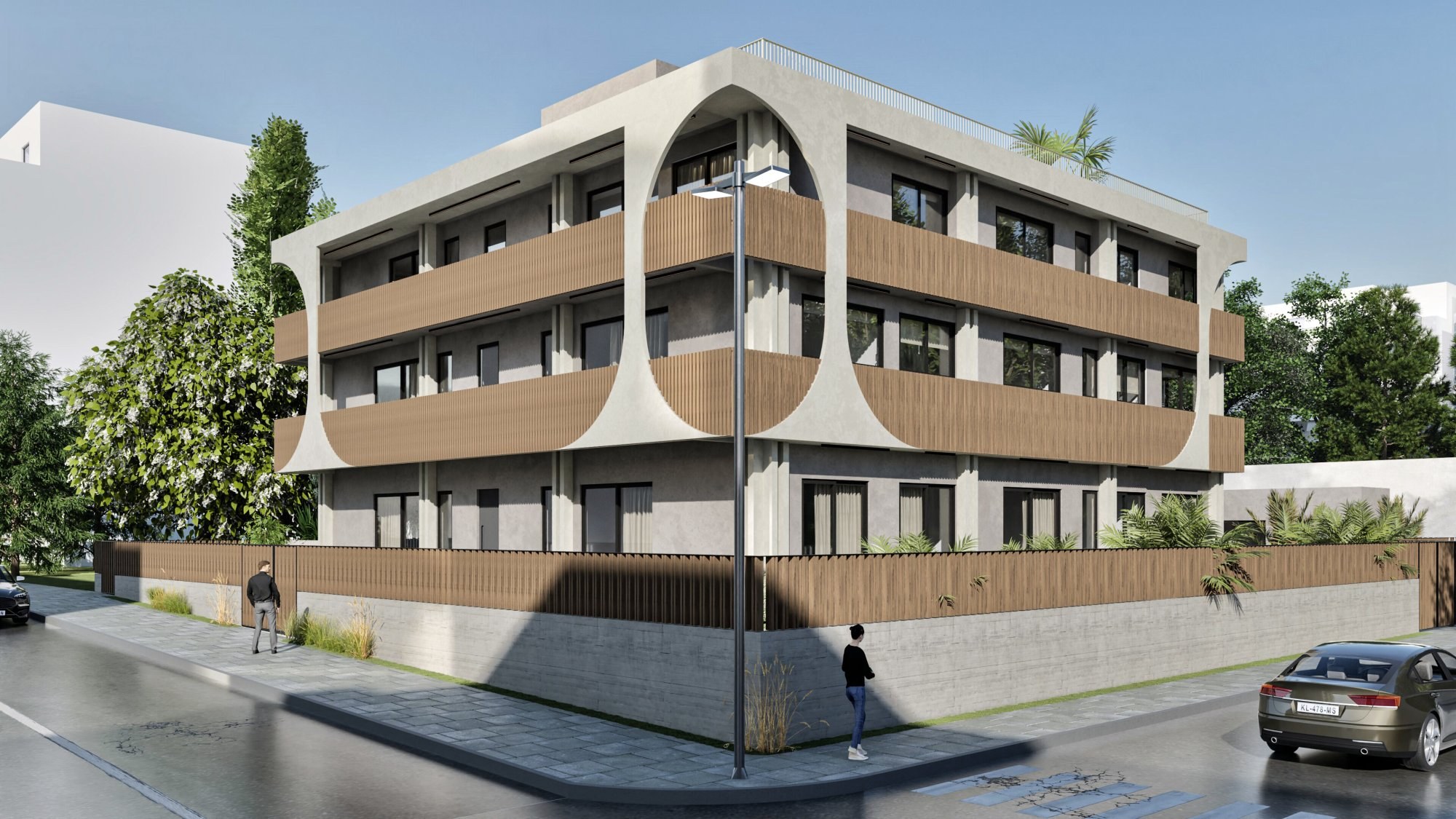 Elliniko Garden Suites — bina ve havuz